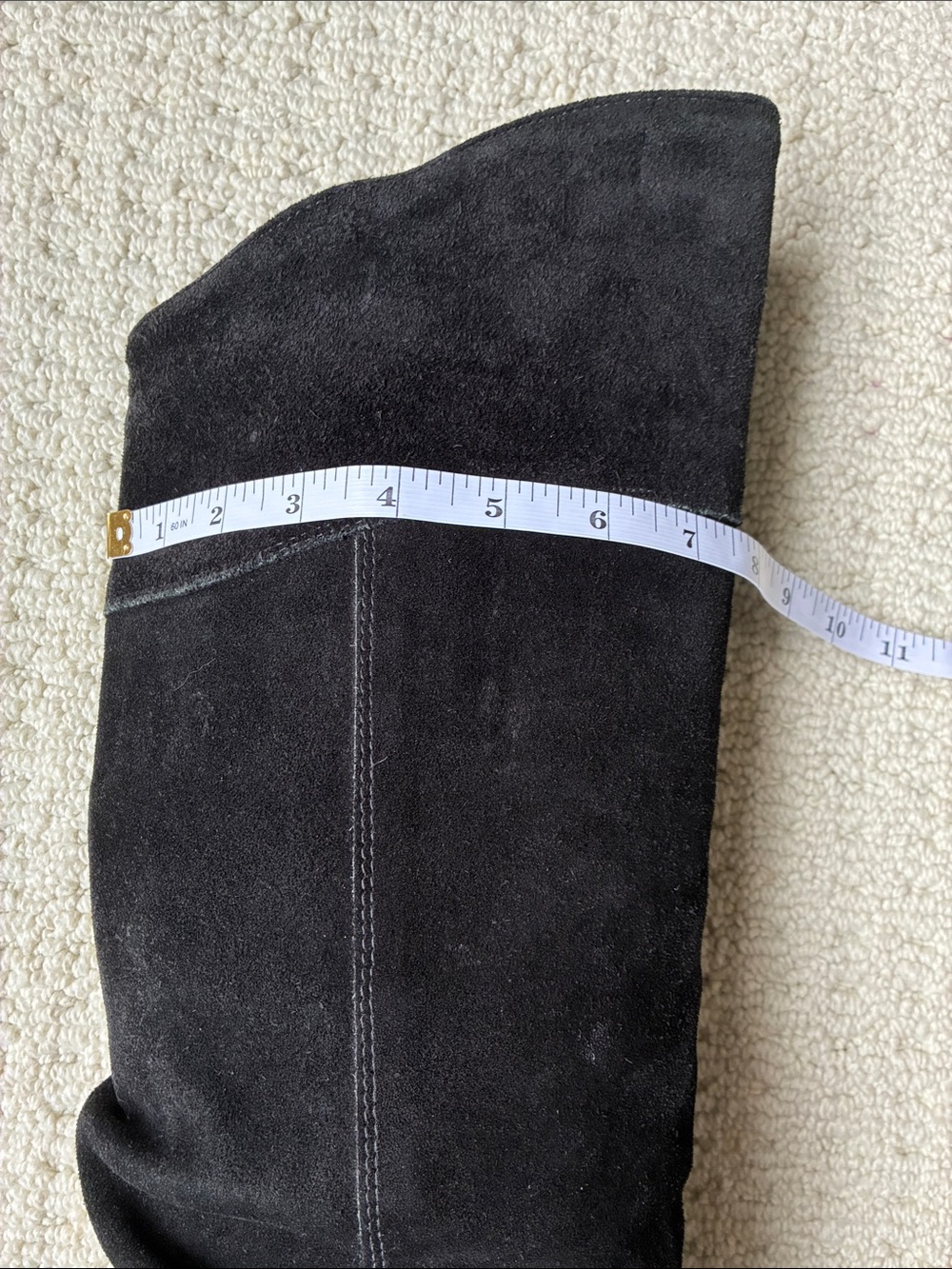 Vintage Henri Pierre Women's Black Suede Tall Slouch Boots Size 7 Made in Canada - Picture 11 of 12